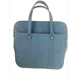 60's VTG Royal Traveller Medalist Blue Vinyl Carry On Bag Luggage Suitcase